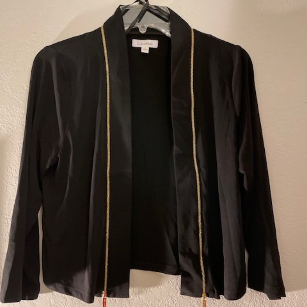 Black Jacket with Decorative Zipper
